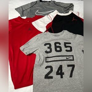 Lot of 4 EUC Boys Jordan & Nike T Shirts Size Medium 10-12